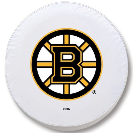 HOLLAND BAR STOOL CO 30 x 10 Boston Bruins Tire Cover TCE10BosBruWT